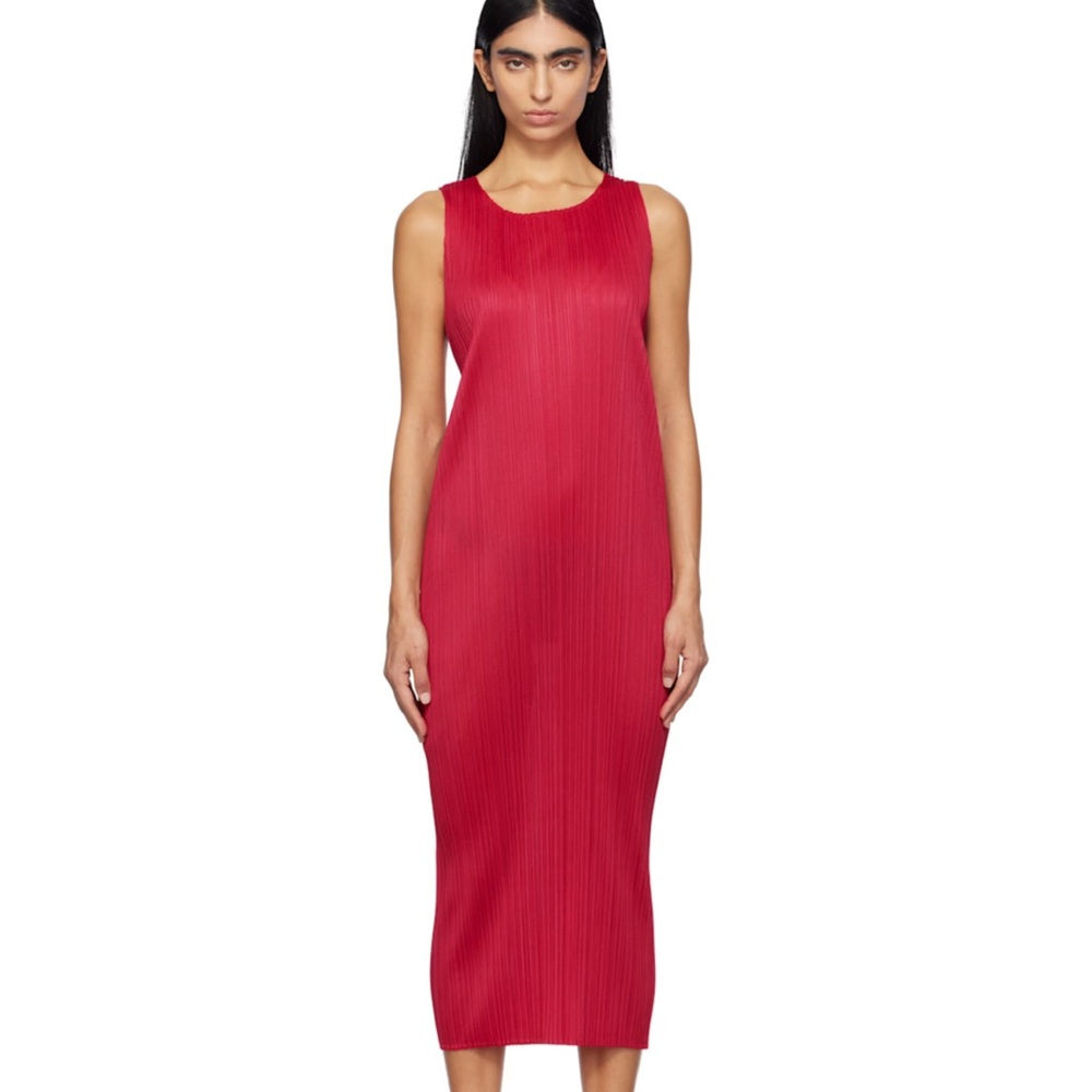 Issey Miyake Pleats Please hot pink dress